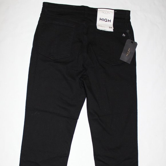 RAG & BONE NINA HI RISE BLACK JEANS - Picture 4 of 6